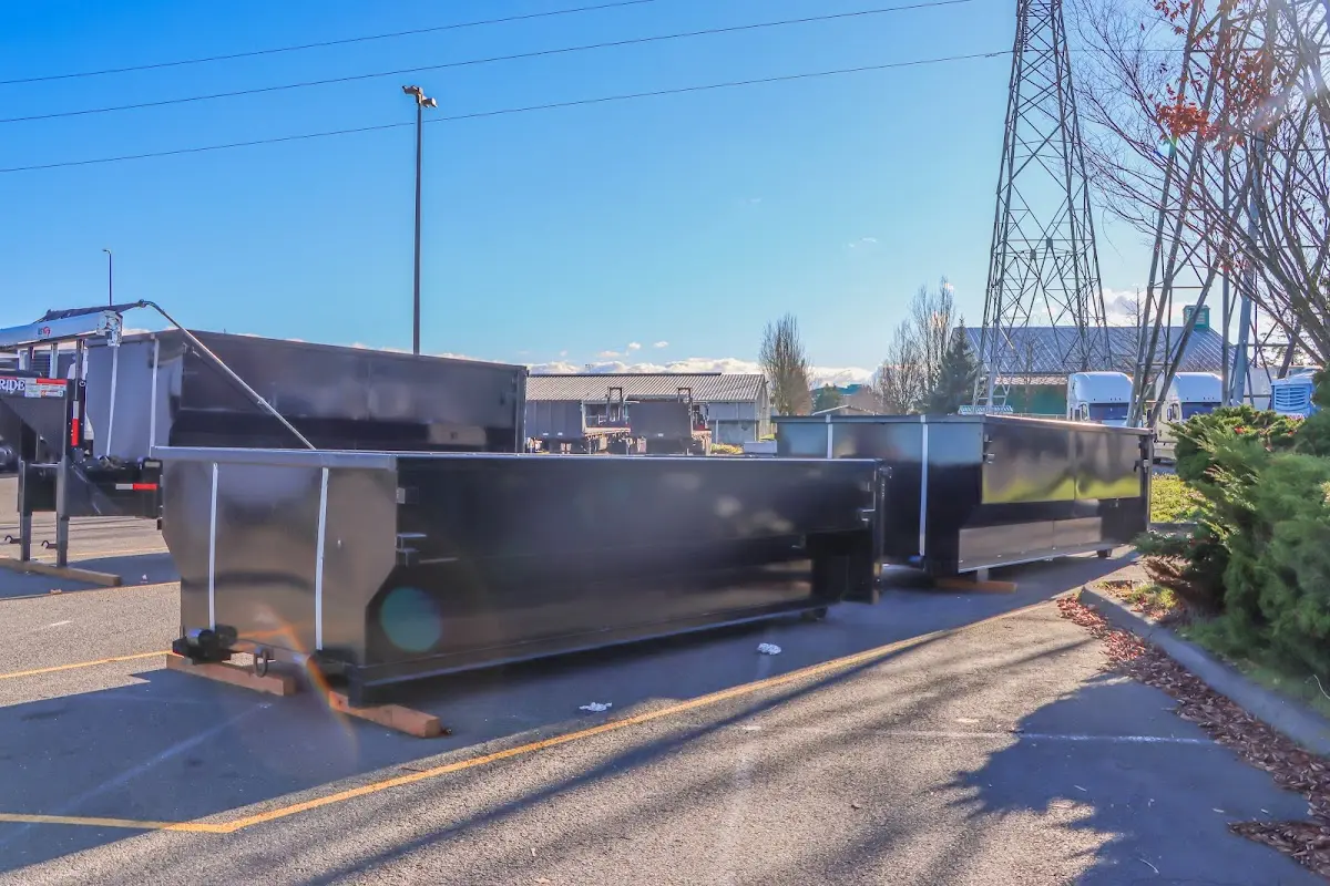 Roll-off dumpster ready for waste disposal at job site for Estate Cleanout Dumpster Rental in Evans